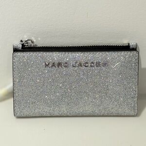 NWT Marc Jacobs glitter silver slim wallet